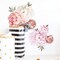 Watercolor Peony Flowers Wall Decals – Floral Vinyl Stickers for Living Room, Bedroom & Girls’ Room | Pink & White Blossom Wall Art (Peony-18)